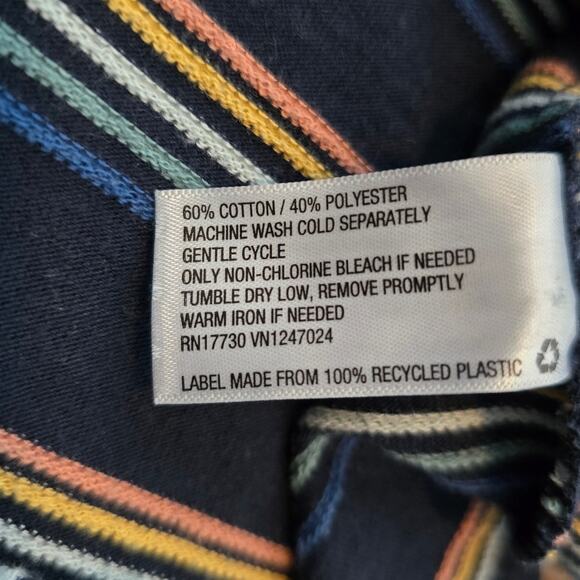 Goodfellow & Co Navy Striped Button Up Shirt M Cotton Blend Smart Casual Y2K - Picture 7 of 7